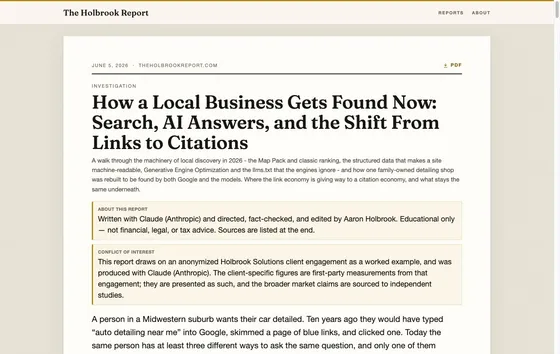 The Holbrook Report: screenshot 2